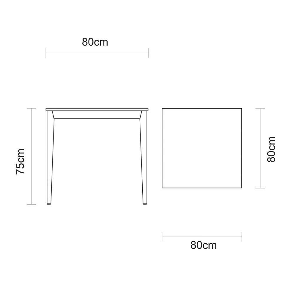Mesa De Madeira Tramontina London Quadrada Em Tauarí Amêndoa 4 Lugares 80 Cm - 4