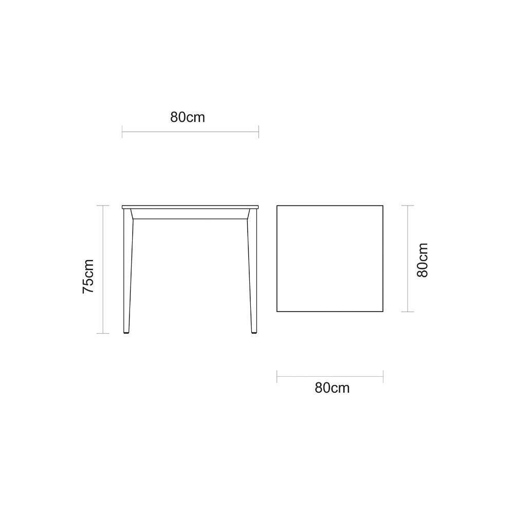 Mesa De Madeira Tramontina London Quadrada Em Tauarí Amêndoa 4 Lugares 80 Cm - 7