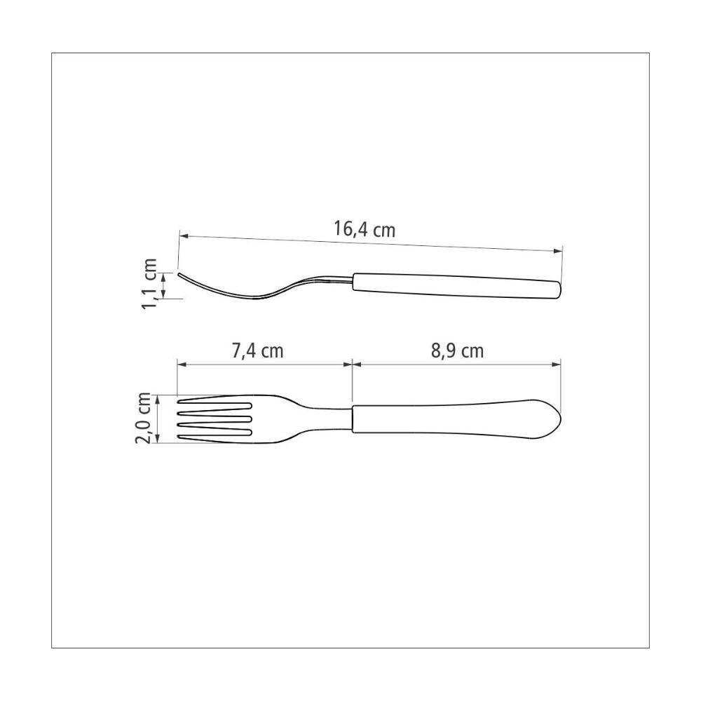 Conjunto 12 Garfos De Sobremesa Tramontina Leme Com Lamina Em Aço Inox E Cabo De Polipropileno Azul Oceano - 6