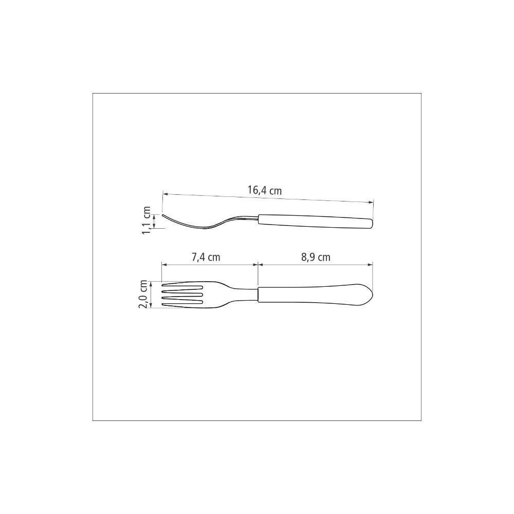 Conjunto 12 Garfos De Sobremesa Tramontina Leme Com Lamina Em Aço Inox E Cabo De Polipropileno Azul Oceano - 7