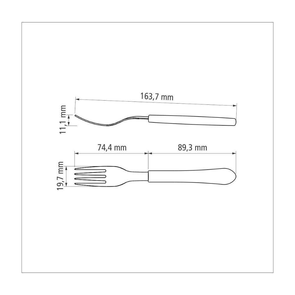 Conjunto 12 Garfos De Sobremesa Tramontina Leme Com Lamina Em Aço Inox E Cabo De Polipropileno Azul Oceano - 8