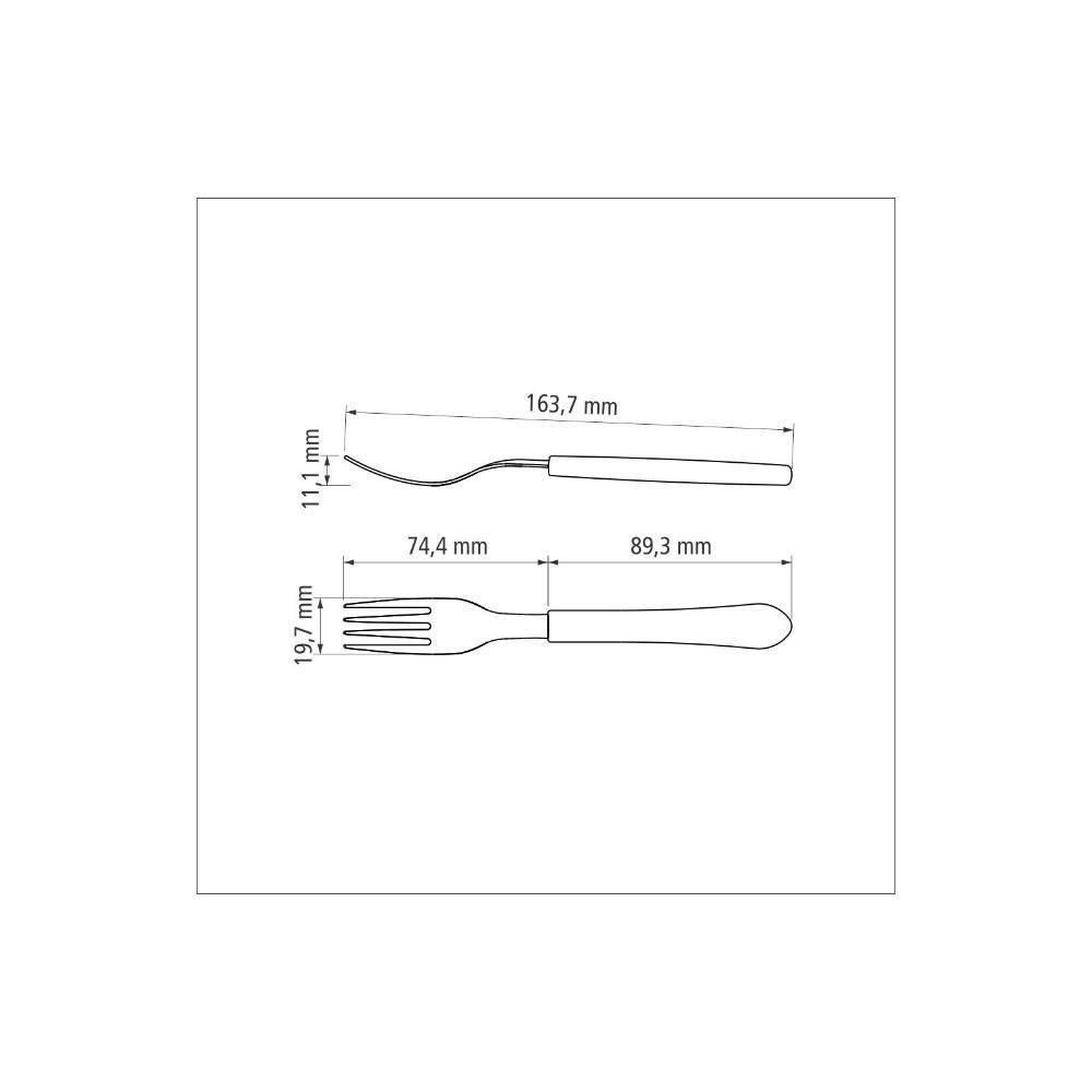 Conjunto 12 Garfos De Sobremesa Tramontina Leme Com Lamina Em Aço Inox E Cabo De Polipropileno Azul Oceano - 9
