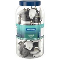 Pote Grande Com Plugue Macho 2p 10a 250v~ Cores Preto E Branco - 1