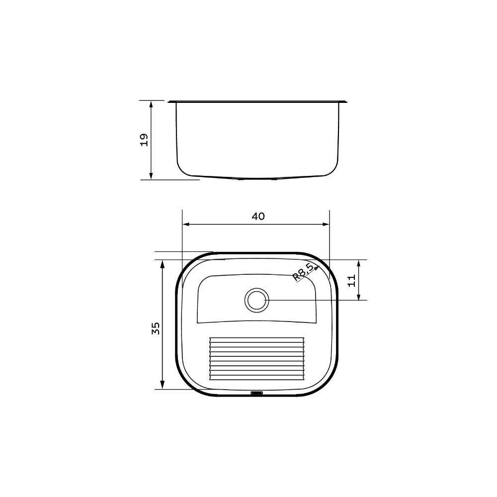 Tanque De Encaixe Tramontina Hera Compact 19 Em Aço Inox Acetinado 40x35 Cm - 7