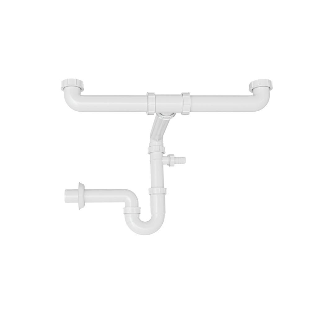 Sifão Duplo Compacto Tramontina Em Polipropileno Para Pias E Cubas - 1