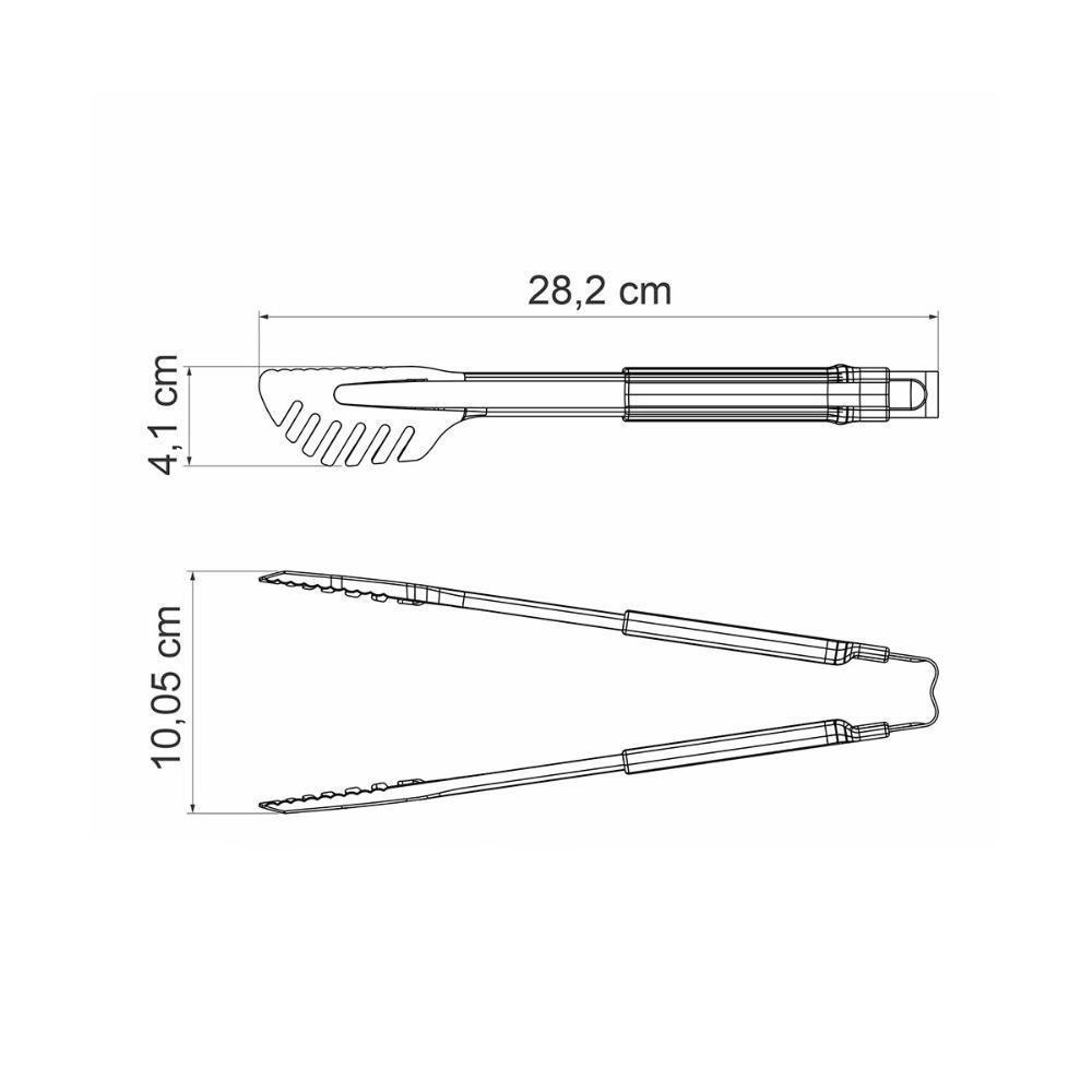 Pegador Tramontina Utilitá Em Aço Inox Com Cabo Emborrachado Cinza 28 Cm - 6