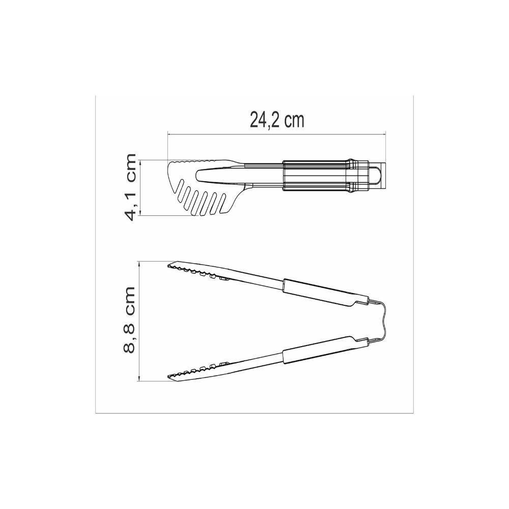 Pegador Tramontina Utilitá Em Aço Inox Com Cabo Emborrachado Cinza 24 Cm - 8