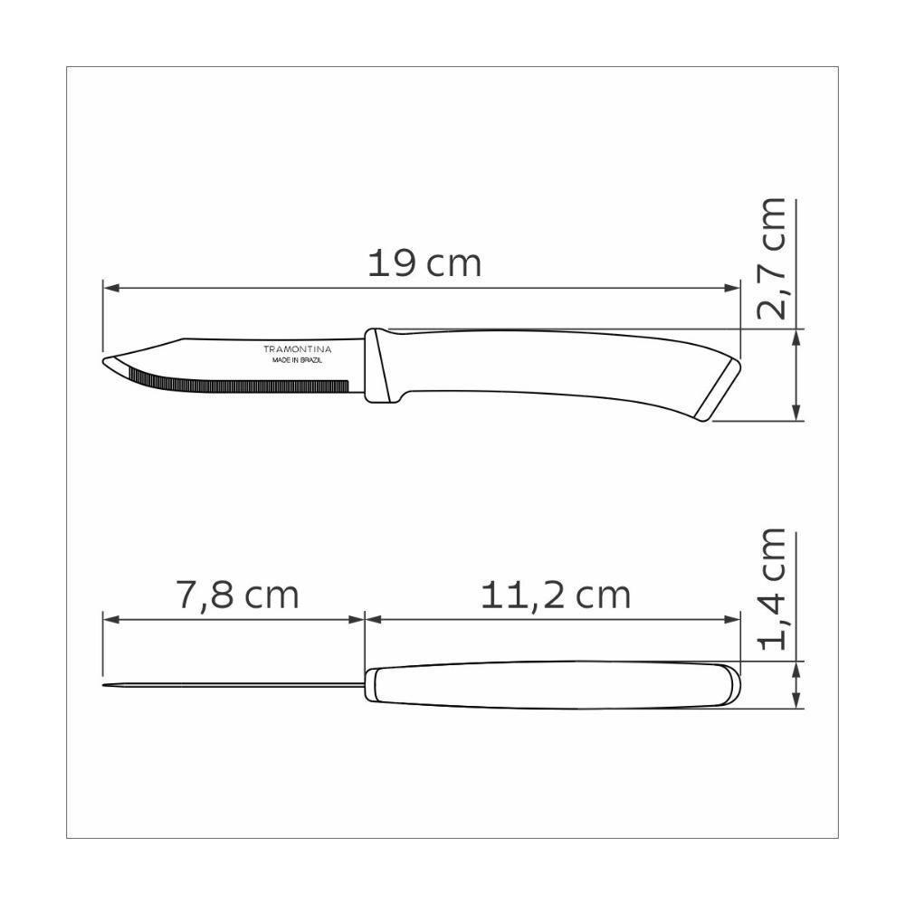 Faca Para Legumes E Frutas Tramontina Felice Com Lâmina Em Aço Inox Com Fio Microsserrilhado E Cabo De Polipropileno Pre - 5