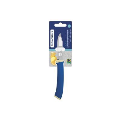 Faca Para Legumes E Frutas Tramontina Felice Com Lâmina Em Aço Inox E Cabo De Polipropileno Azul 3 Polegada