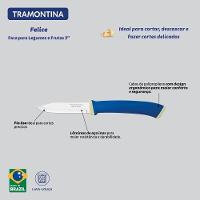 Faca Para Legumes E Frutas Tramontina Felice Com Lâmina Em Aço Inox E Cabo De Polipropileno Azul 3 Polegada - 3