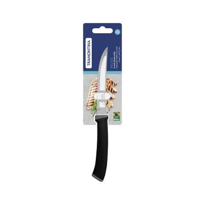 Faca Para Churrasco Tramontina Felice Com Lâmina Em Aço Inox Com Fio Liso E Cabo De Polipropileno Preto 5 Polegada