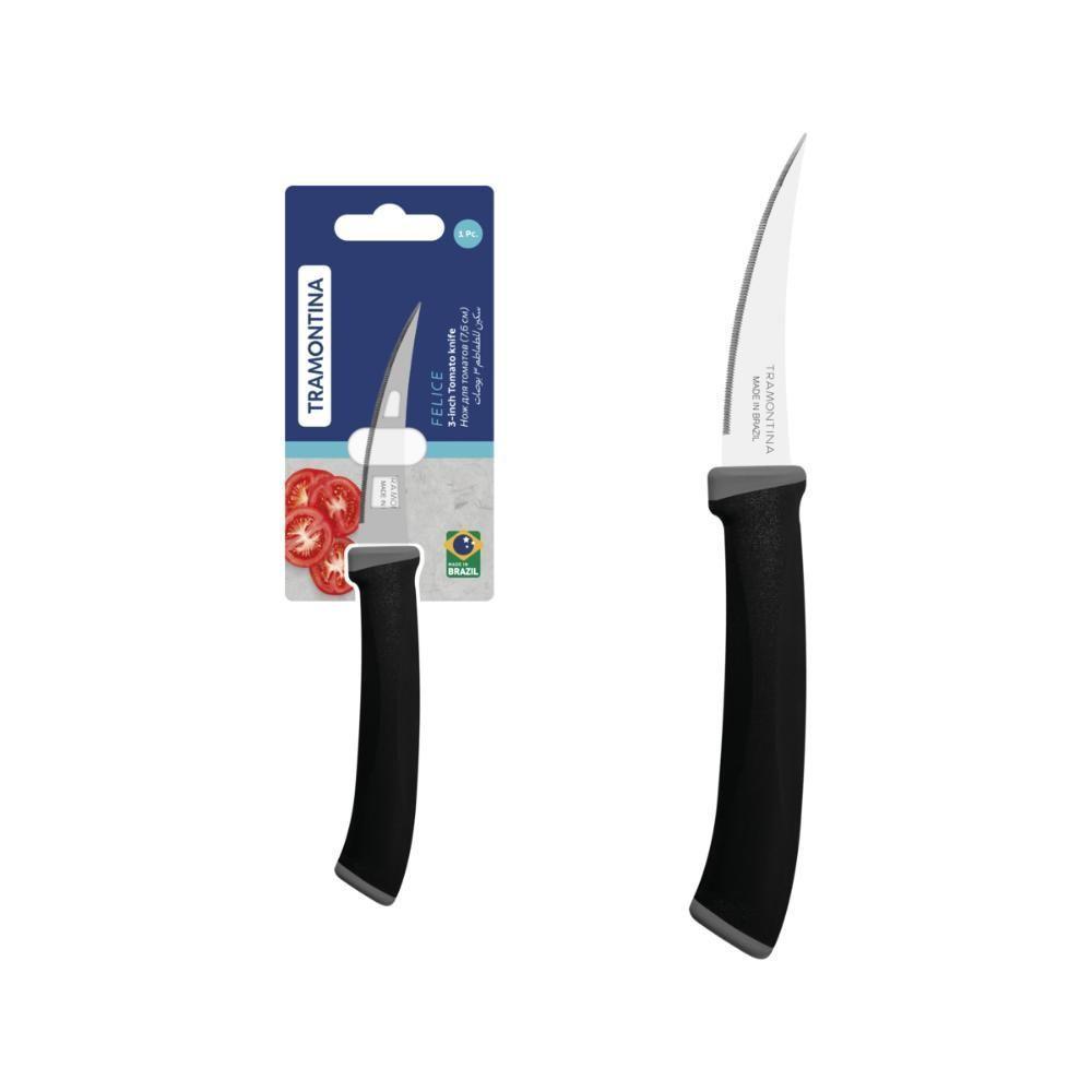 Faca Para Tomate Tramontina Felice Com Lâmina Em Aço Inox E Cabo De Polipropileno Preto 3 Polegada - 3