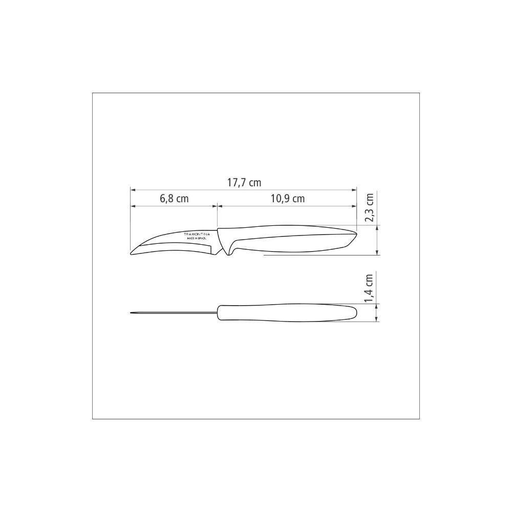 Faca Para Tornear Tramontina Plenus Com Lamina Em Aço Inox E Cabo De Polipropileno Preto 3 Conjunto:3 - 9