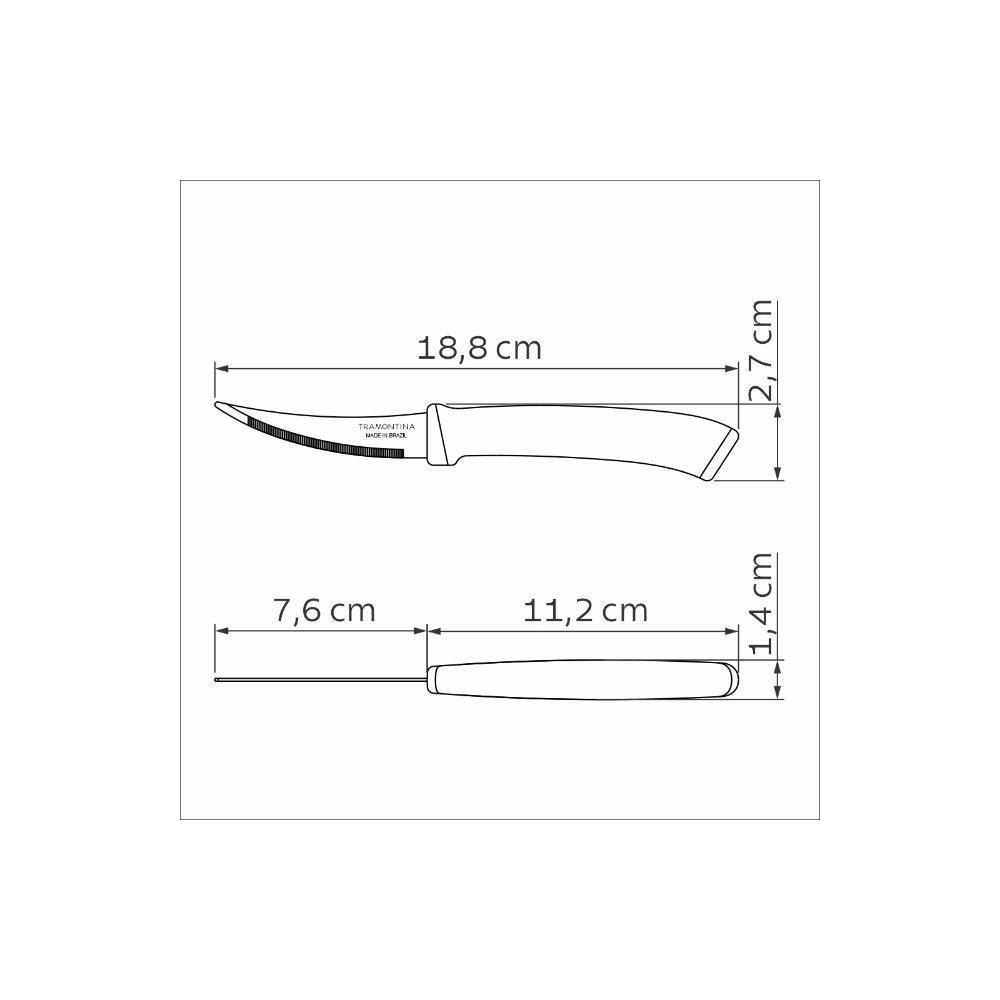 Faca Para Tomate Tramontina Felice Com Lâmina Em Aço Inox E Cabo De Polipropileno Azul 3 Polegada - 8