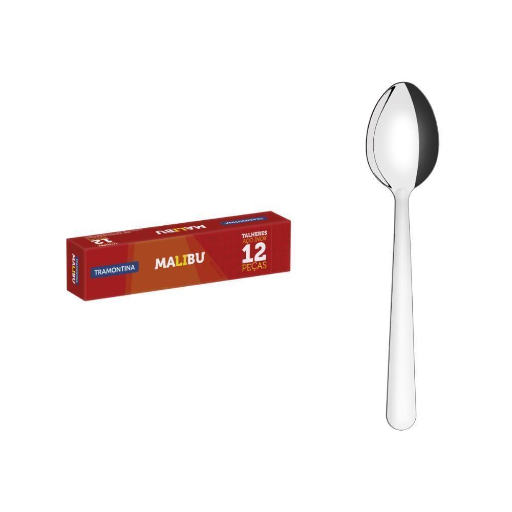 Jogo 6 Colher Para Sobremesa Tramontina Malibu Em Aço Inox - 6