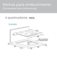 Cooktop 4 Bocas Suggar Aço Inox à Gás Bivolt FG4134IX - 6