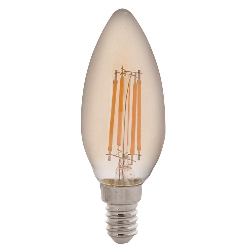 Lâmpada Led De Filamento Vela Tramontina C35 Base E14 4 W 2200 K Luz Amarela âmbar - 2