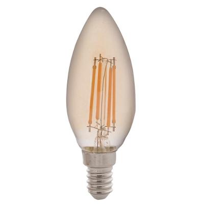 Lâmpada Led De Filamento Vela Tramontina C35 Base E14 4 W 2200 K Luz Amarela âmbar