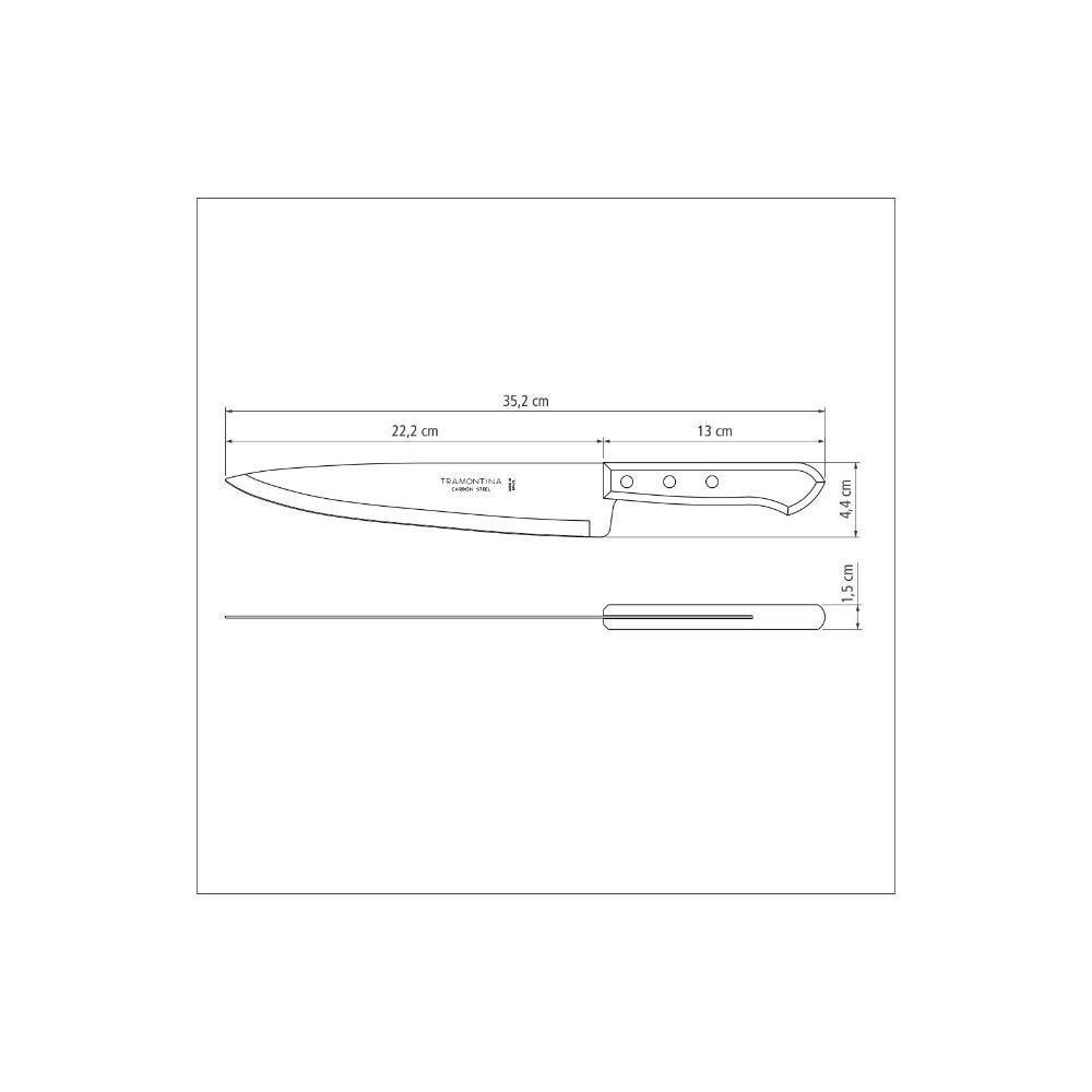 Kit 4 Facas Peixeira-cozinha 9 Lâmina Escura - Tramontina - 7