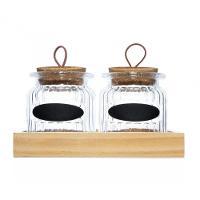 Conjunto 2 Porta Mantimentos Com Tampa E Suporte 260 Ml Lyor - 2