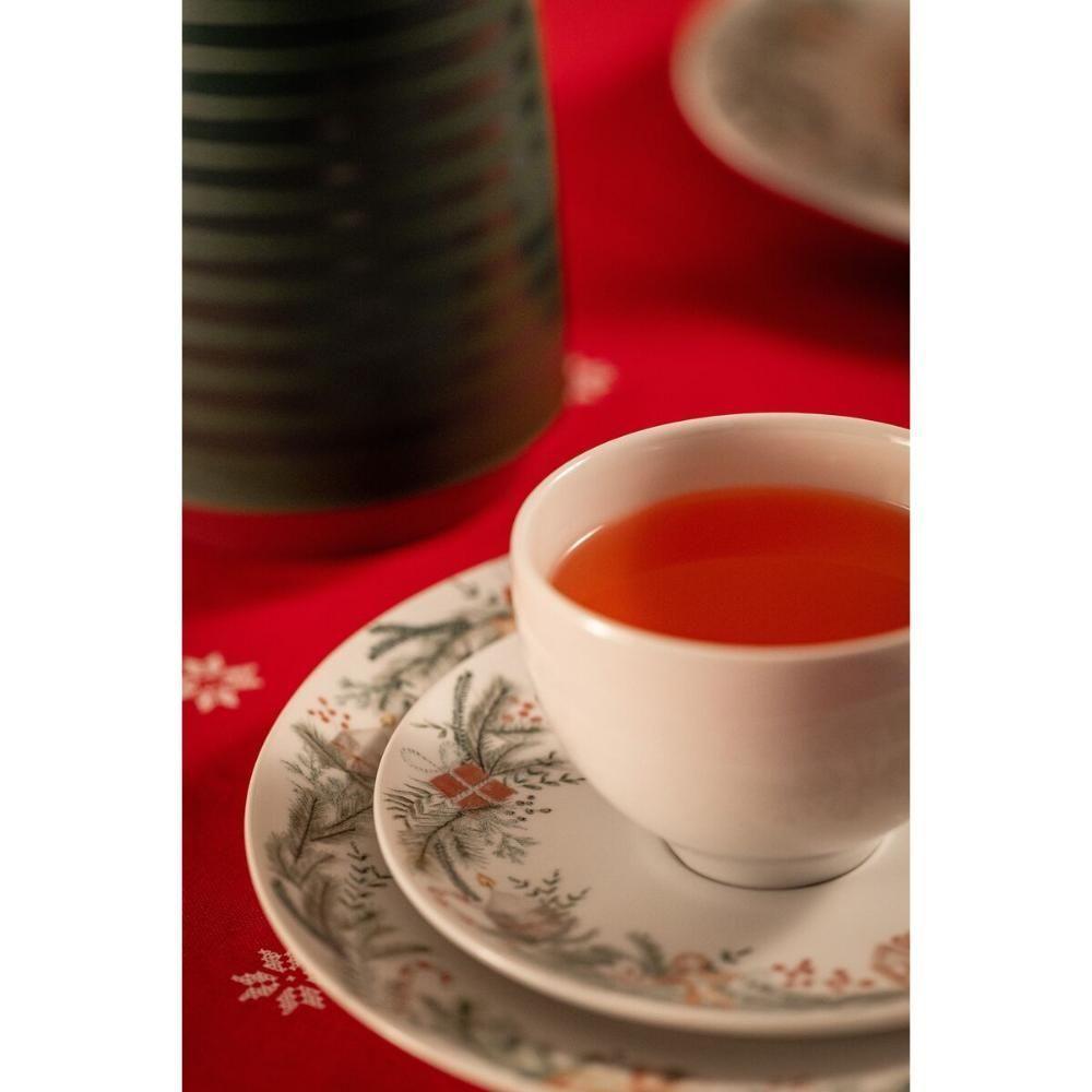 Conjunto Xícara E Pires De Chá Tramontina Noite Feliz Em Porcelana Decorada 250 Ml 2 Peças - 6