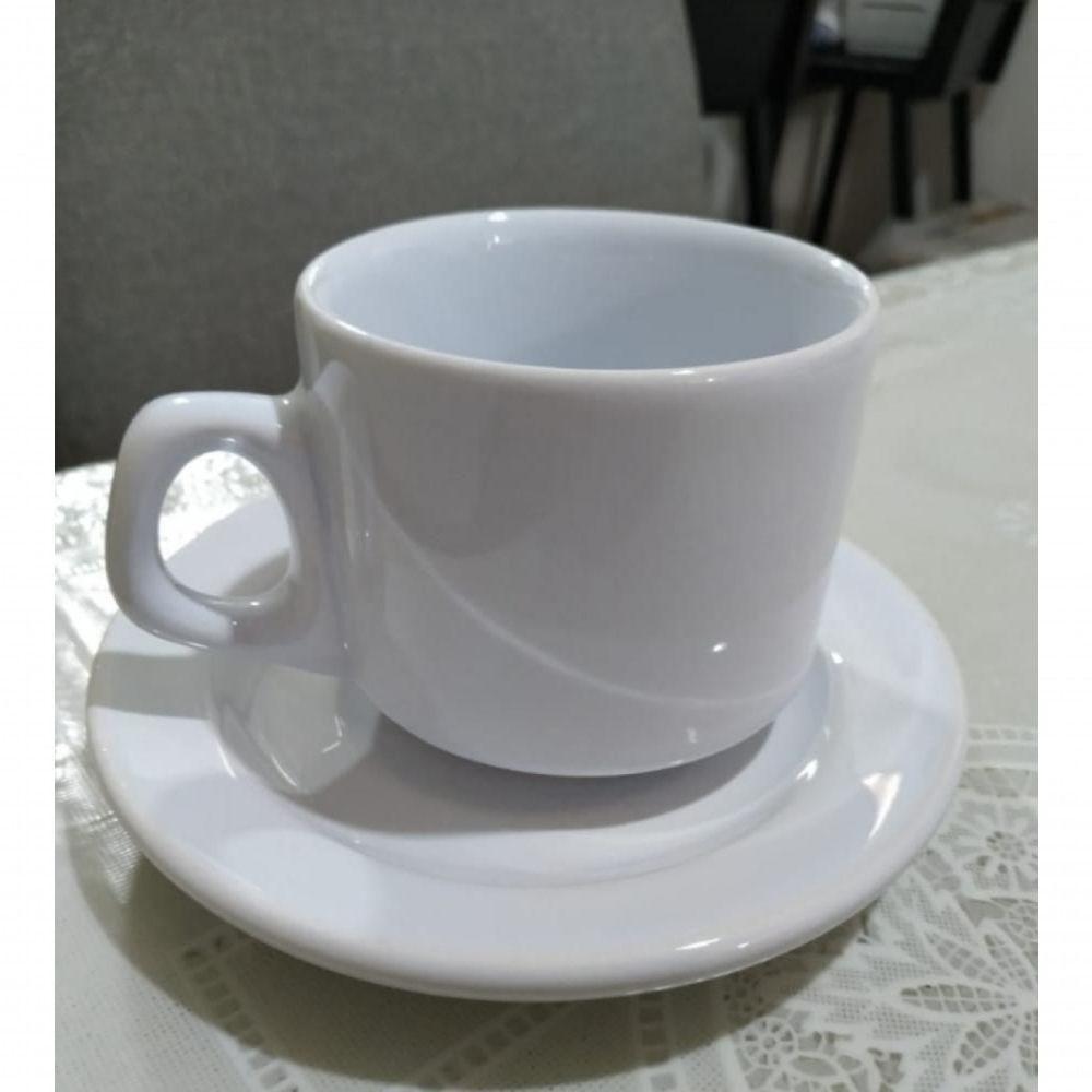 Jogo 4 Xicaras Cha Branca S-pires Empilhavel 200ml Porcelart - 4