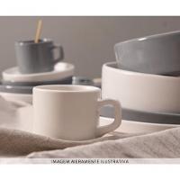 Jogo 10 Xicaras Cha Branca S-pires Empilhavel 200ml Porcelart - 3