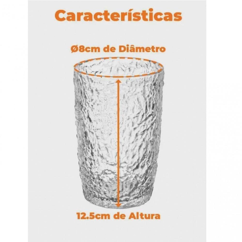 Copo De Luxo Martelado 330 Ml Vidro Resistente - Lyor - 7