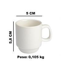 Kit 4 Xicaras Cha Branca S-pires Empilhavel 200ml Porcelart - 5