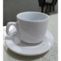 Kit 8 Xicaras Cha Branca S-pires Empilhavel 200ml Porcelart