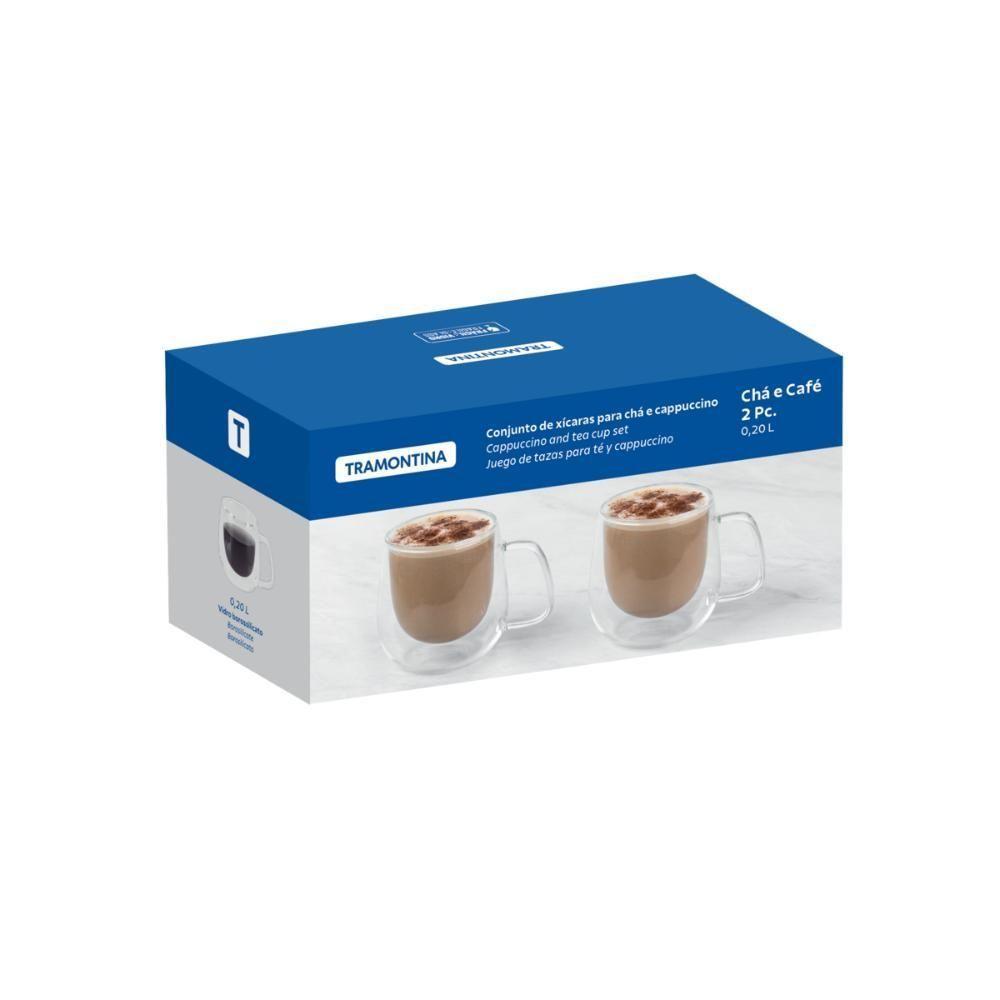 Conjunto De Xícaras Tramontina Para Chá E Cappuccino 200ml 2 Peças - 1