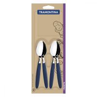 Conjunto De Colheres Para Chá Tramontina Ipanema Com Lâminas Em Aço Inox E Cabos De Polipropileno Azul 12 Peças - 2