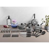 Kit Cozinha 47pçs Panelas Talheres Facas Utensílios