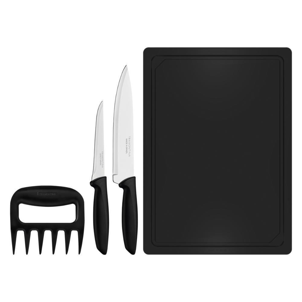 Jogo De Facas Tramontina Plenus Com Lâminas Em Aço Inox E Cabos De Polipropileno Preto 4 Peças - 2