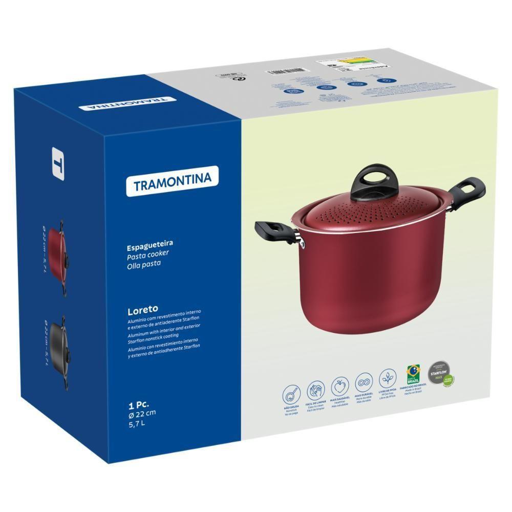 Espagueteira Tramontina Loreto Alumínio Antiaderente Grafite - 1