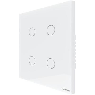 Interruptor Touch Smart 4x4 Tramontina Branco Com 4 Canais