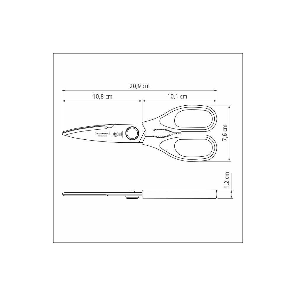 Tesoura Multiuso Tramontina Supercort Com Lâmina Aço Inox E Cabo De Polipropileno Preto 8 Polegada - 9