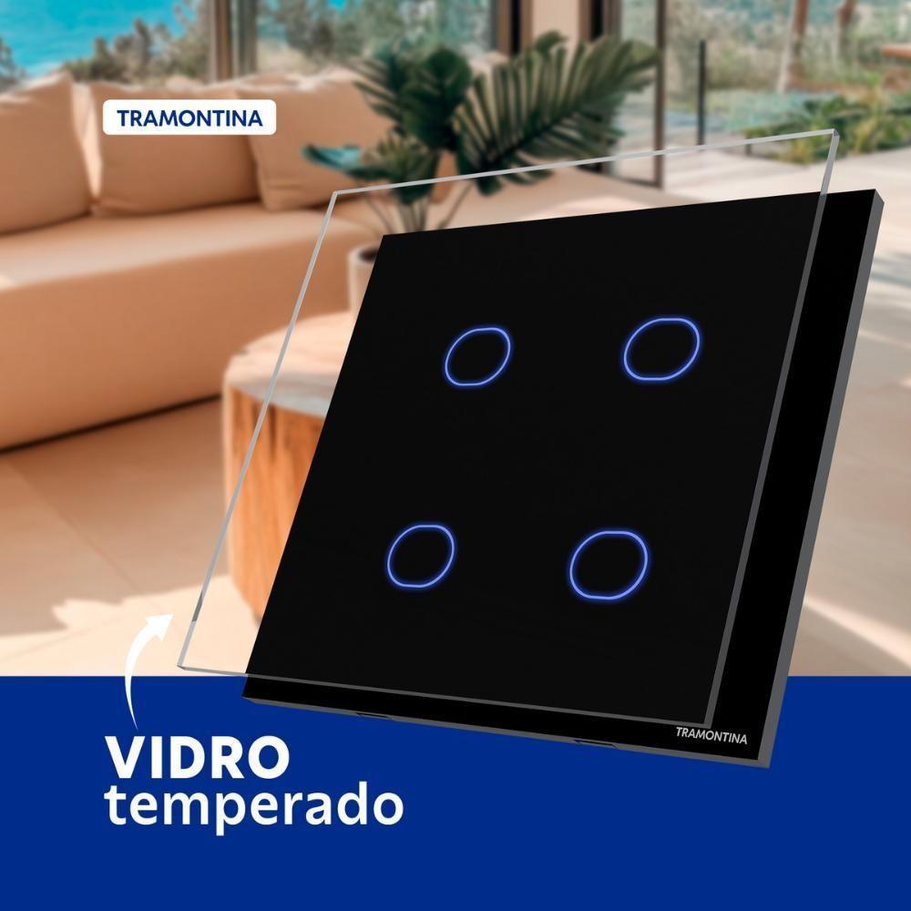 Interruptor Touch Smart 4x4 Tramontina Preto Com 4 Canais - 3