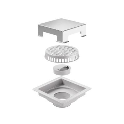 Ralo Quadrado Em Pvc Com Tampa Em Aço Inox Tramontina Square 10x10 Cm