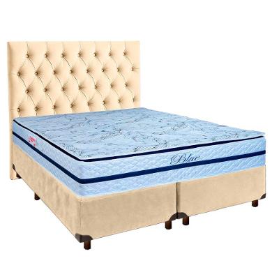 Kit Cabeceira + Cama Box + Colchão Queen Molas Ensacadas Blue Paropas