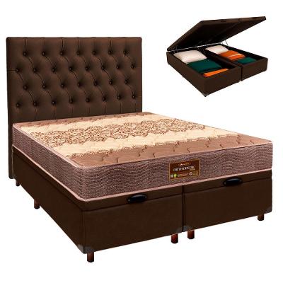 Kit Cama Box Bau + Cabeceira + Colchão Queen D26 - Ortophedic - Sankonfort