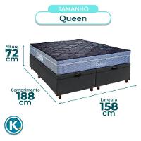 Conjunto Cama Box Bau Blindado Queen + Colchão Molas Ensacadas Petrus Paropas - 3