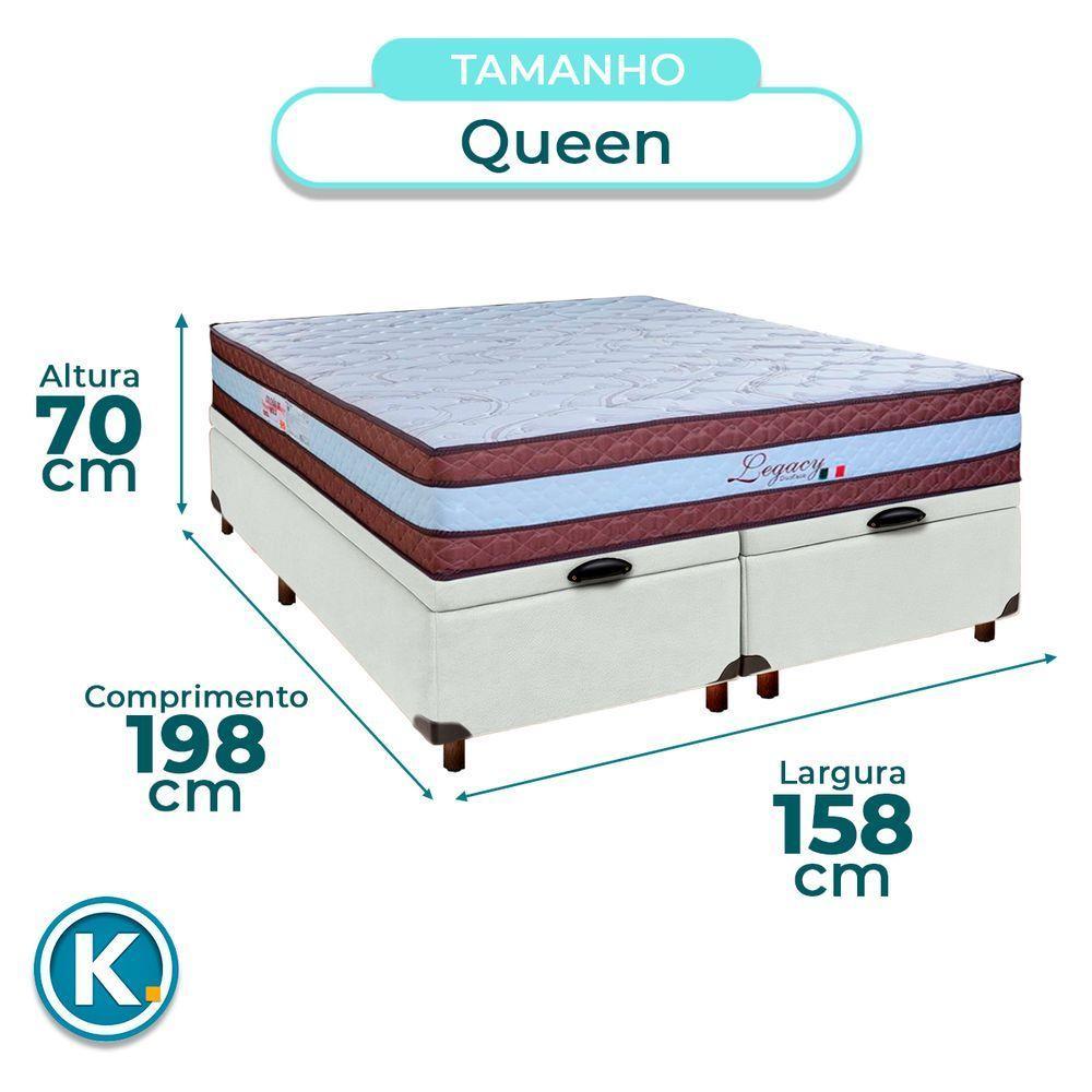 Conjunto Cama Box Bau Blindado Queen + Colchão Molas Ensacadas Legaccy Paropas - 2