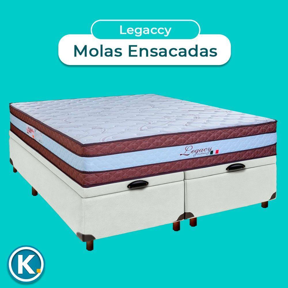 Conjunto Cama Box Bau Blindado Queen + Colchão Molas Ensacadas Legaccy Paropas - 3