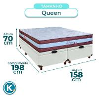 Conjunto Cama Box Bau Blindado Queen + Colchão Molas Ensacadas Legaccy Paropas - 2