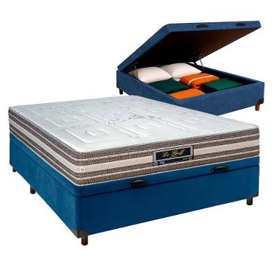Cama Box Bau Blindado Casal + Colchão Molas Ensacadas Legriff Sankonfort