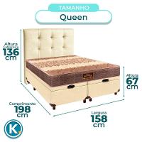 Cama Box Bau + Colchão Queen D26 Ortophedic Sankonfort + Cabeceira Estofada - 3