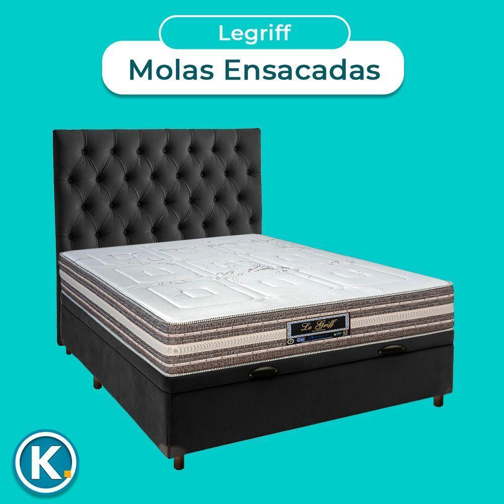Cama + Bau Blindado E Colchão Molas Ensacadas Casal - Legriff Sankonfort + Cabeceira - 4