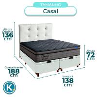 Baú Branco + Cabeceira + Colchão Casal Confort Black Ortobom - 3