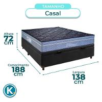 Cama + Bau Blindado E Colchão Molas Ensacadas Casal - Petrus Paropas - 3